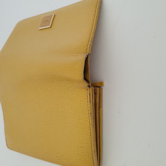 Nina Ricci Mustard Yellow Wallet Leather Italian Bifold Boho Designer - Picture 9 of 11